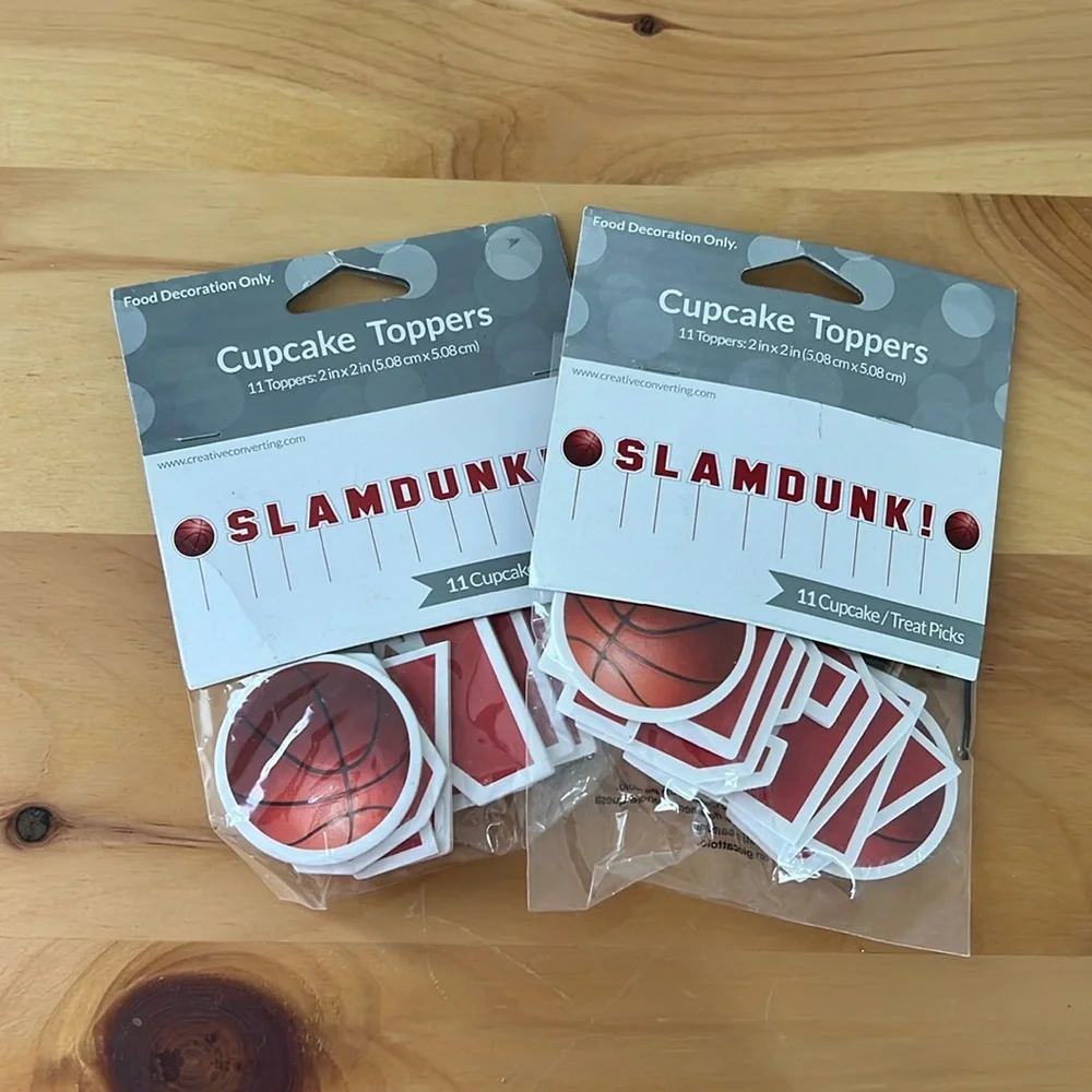 Slam Dunk basketball cupcake toppers